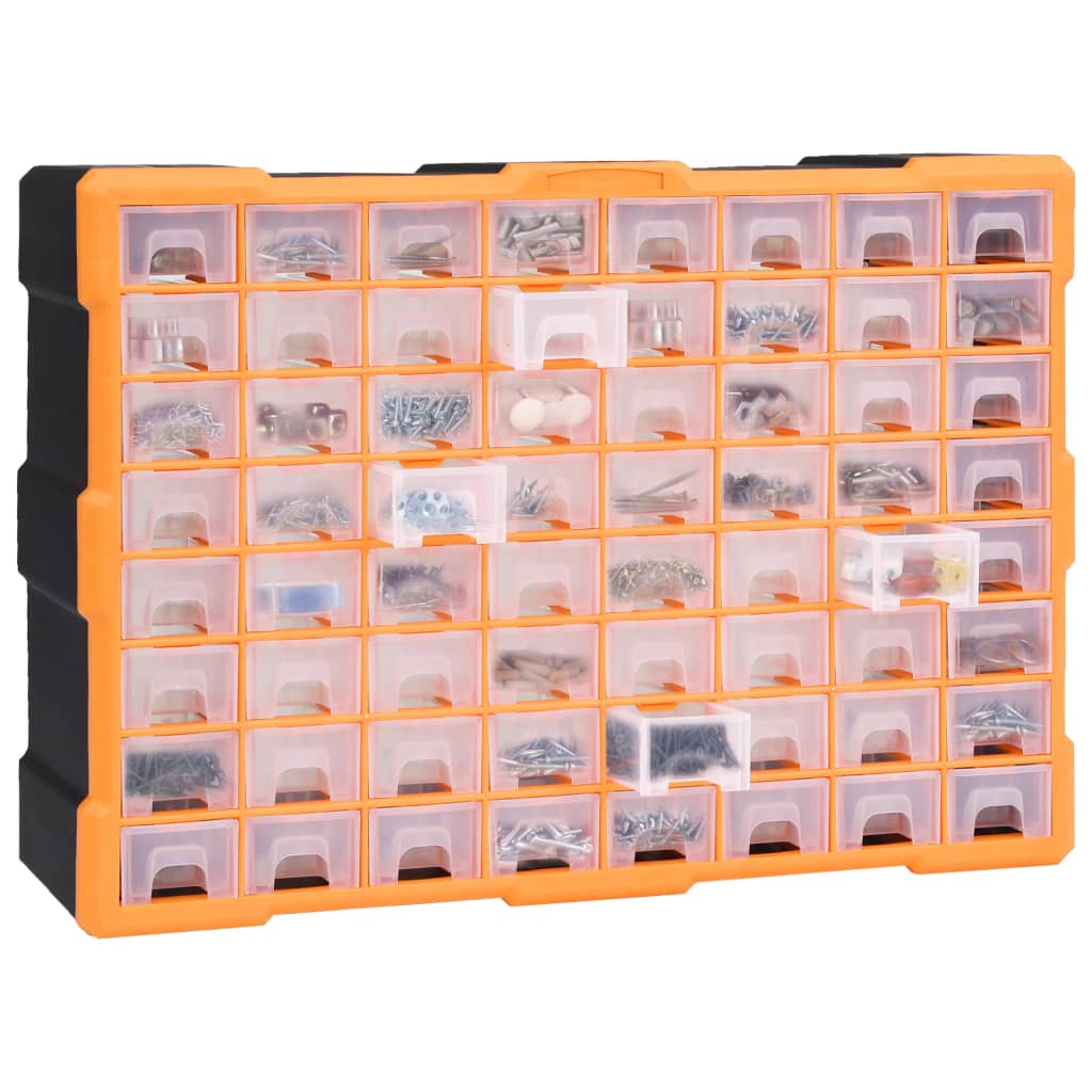 vidaXL Organizer z 64 szufladkami, 52x16x37,5 cm