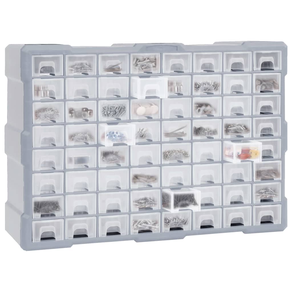 vidaXL Organizer z 64 szufladkami, 52x16x37,5 cm