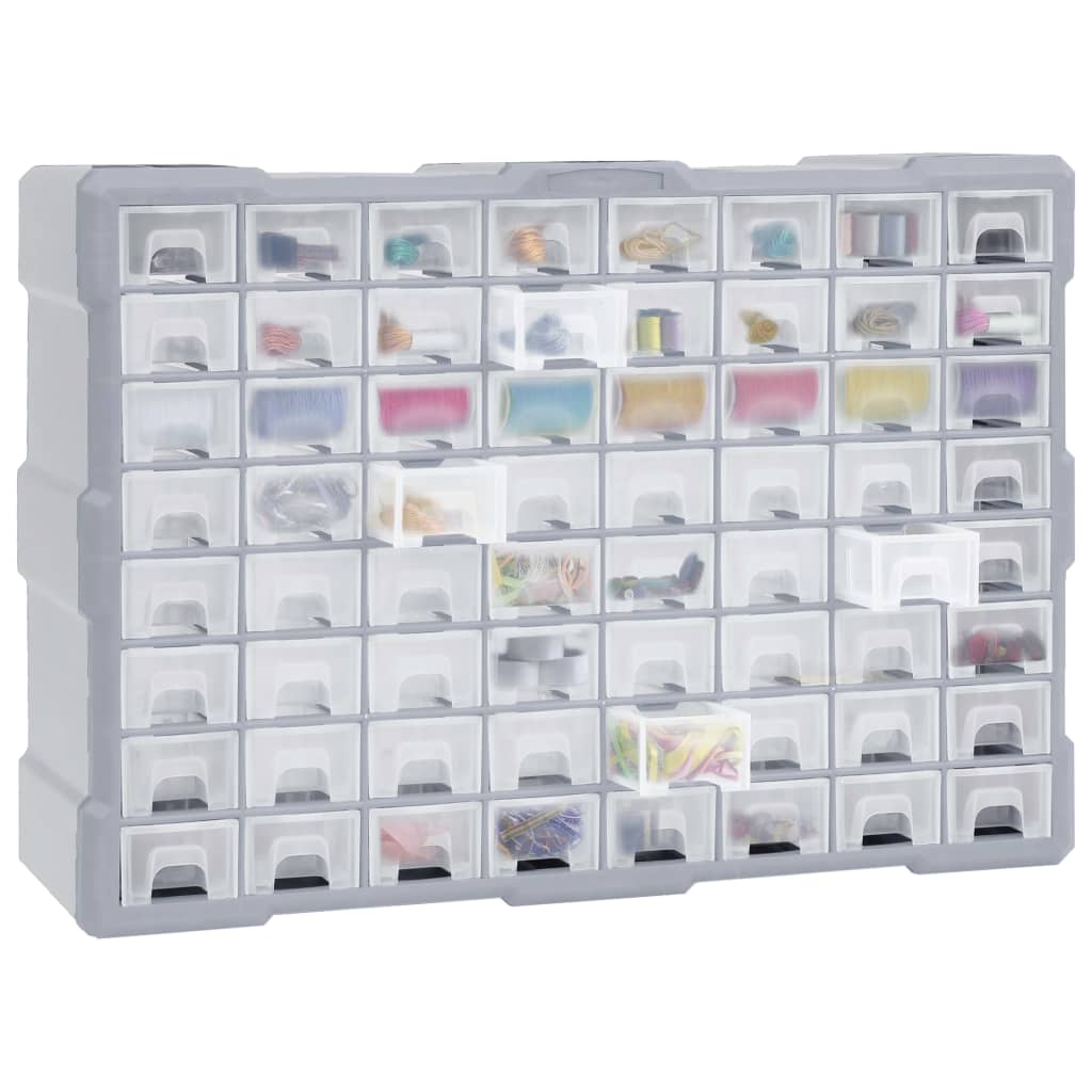 vidaXL Organizer z 64 szufladkami, 52x16x37,5 cm