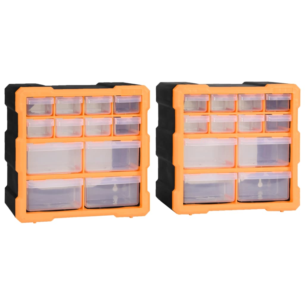 vidaXL Organizery z 12 szufladkami, 2 szt, 26,5x16x26 cm
