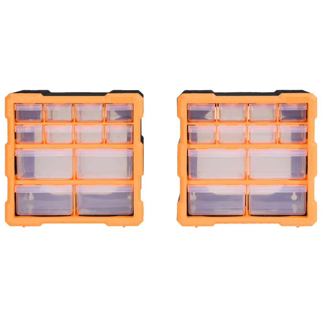 vidaXL Organizery z 12 szufladkami, 2 szt, 26,5x16x26 cm
