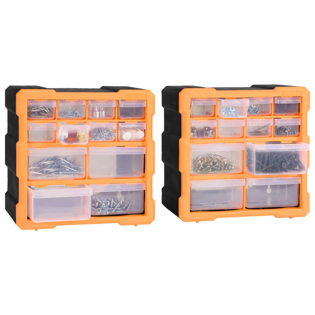 vidaXL Organizery z 12 szufladkami, 2 szt, 26,5x16x26 cm