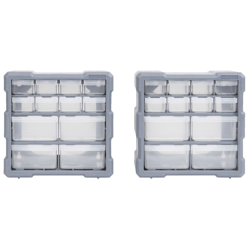 vidaXL Organizery z 12 szufladkami, 2 szt, 26,5x16x26 cm