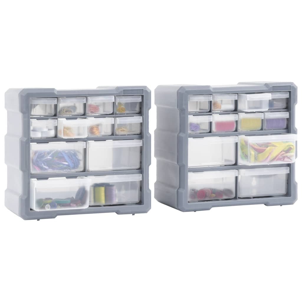 vidaXL Organizery z 12 szufladkami, 2 szt, 26,5x16x26 cm