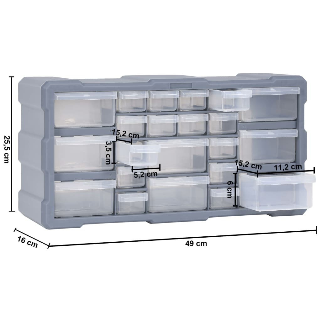 vidaXL Organizer z 22 szufladkami, 49x16x25,5 cm