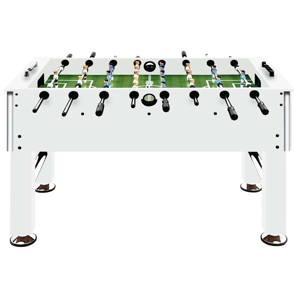 vidaXL Stół do gry w piłkarzyki, stal, 60 kg, 140x74,5x87,5 cm, biały