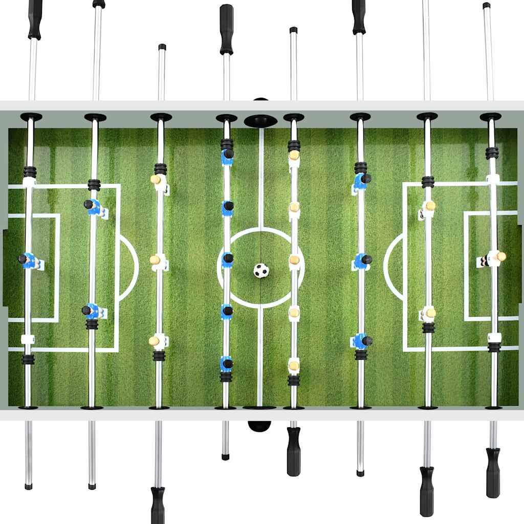 vidaXL Stół do gry w piłkarzyki, stal, 60 kg, 140x74,5x87,5 cm, biały