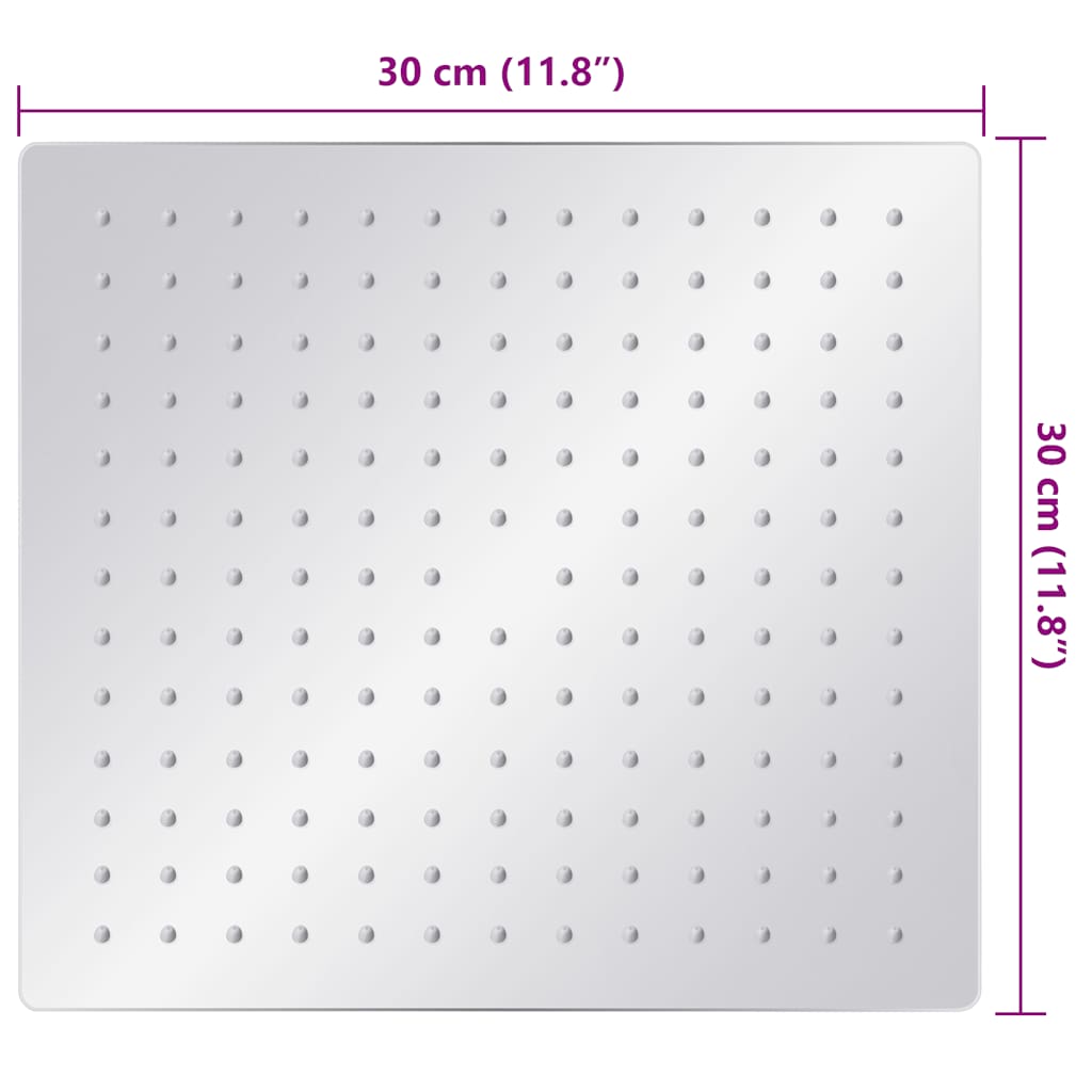 vidaXL Deszczownica ze stali nierdzewnej 304, 30x30 cm, kwardratowa