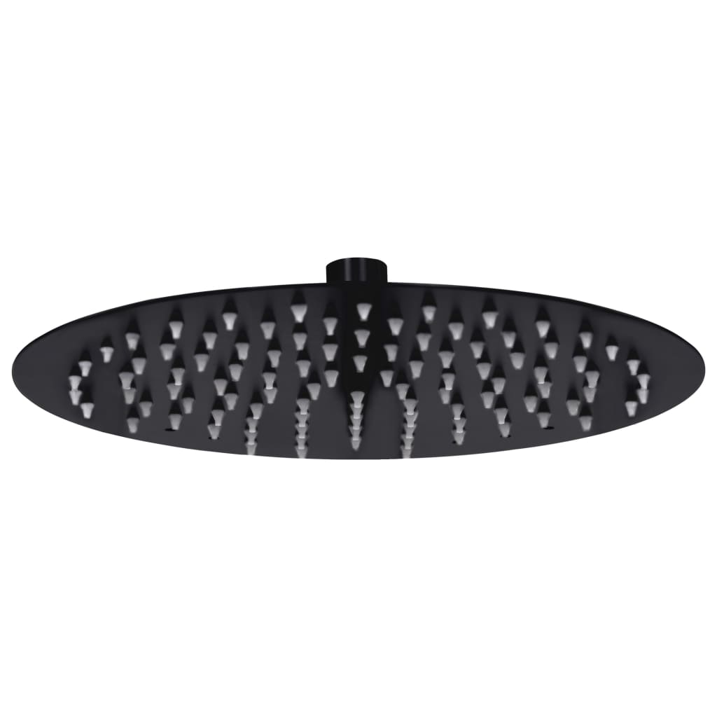 vidaXL Słuchawka prysznicowa ze stali, 25 cm, okrągła, czarna