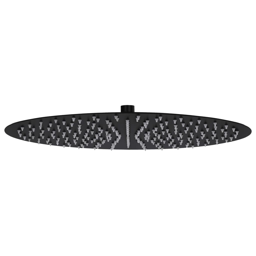 vidaXL Słuchawka prysznicowa ze stali, 40 cm, okrągła, czarna