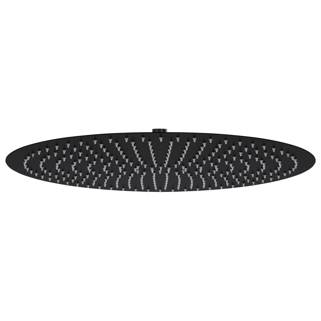 vidaXL Słuchawka prysznicowa ze stali, 50 cm, okrągła, czarna