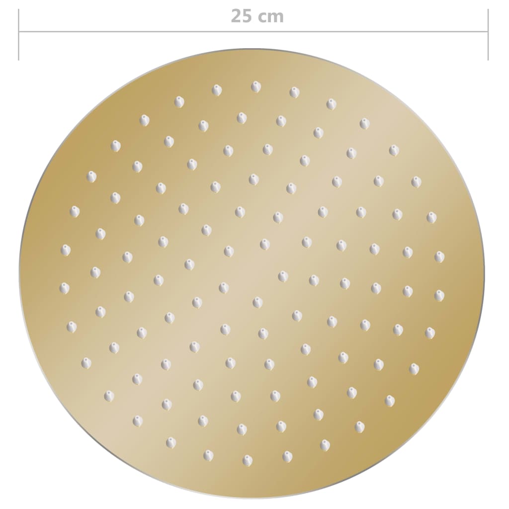 vidaXL Deszczownica ze stali nierdzewnej, 25 cm, okrągła, złota