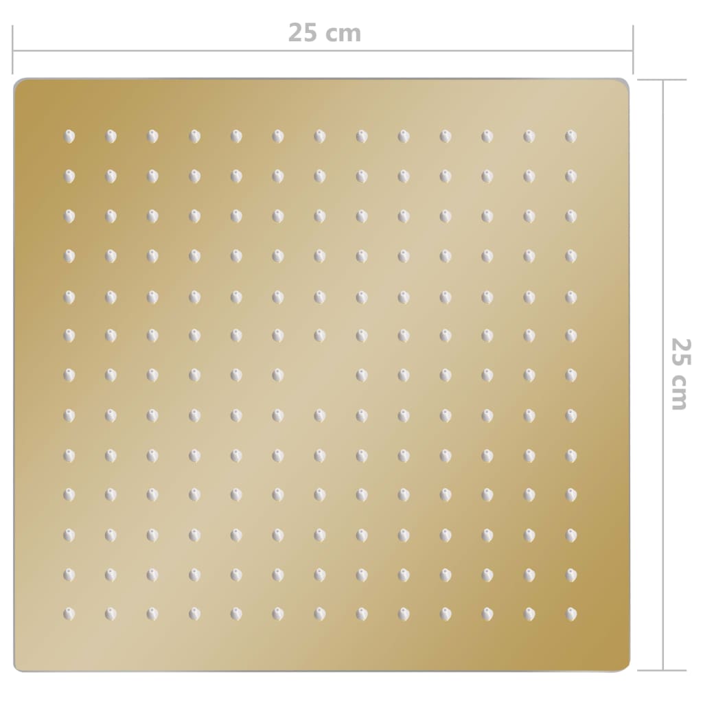 vidaXL Deszczownica ze stali nierdzewnej, 25x25 cm, kwadratowa, złota