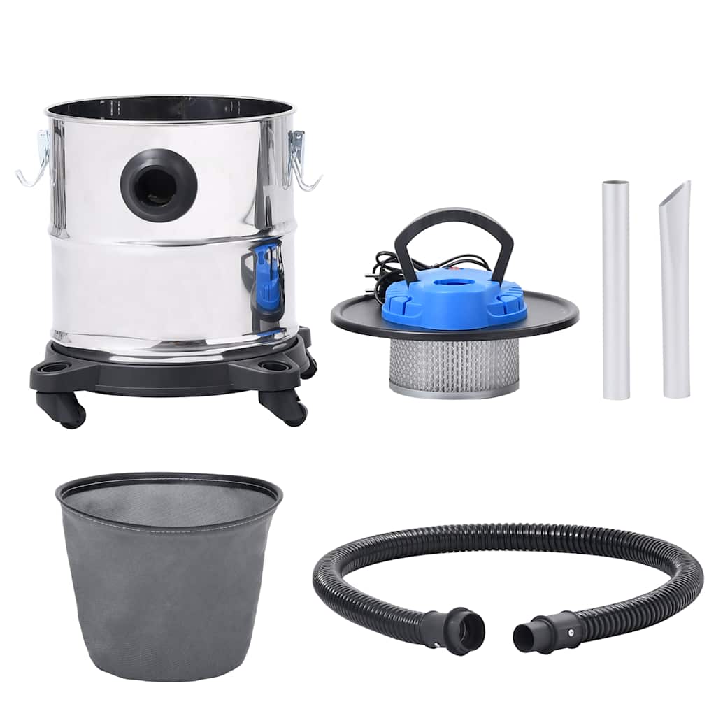 vidaXL Odkurzacz do popiołu, filtr HEPA, 1200 W, 20 L, stal nierdzewna