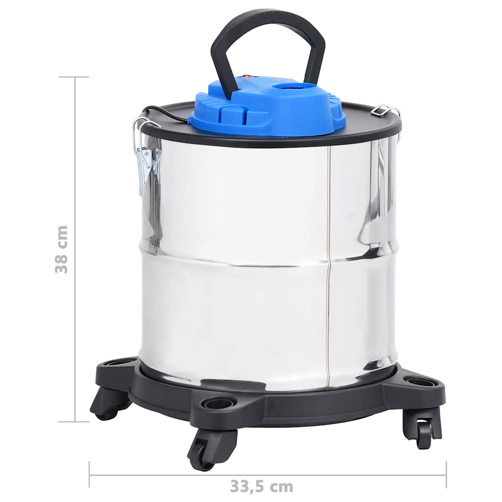 vidaXL Odkurzacz do popiołu, filtr HEPA, 1200 W, 20 L, stal nierdzewna