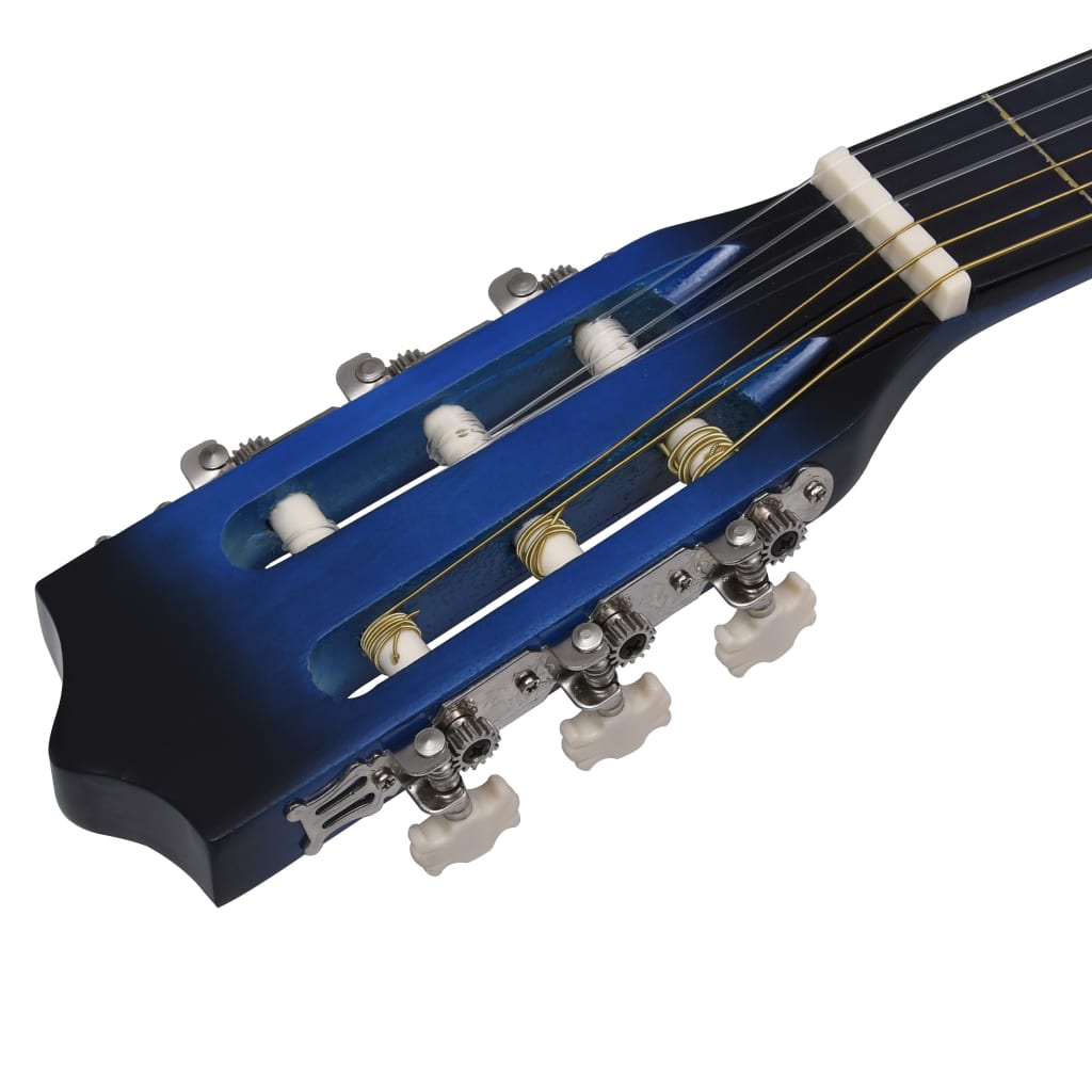 vidaXL Gitara klasyczna dla początkujących z torbą, niebieska 3/4, 36"