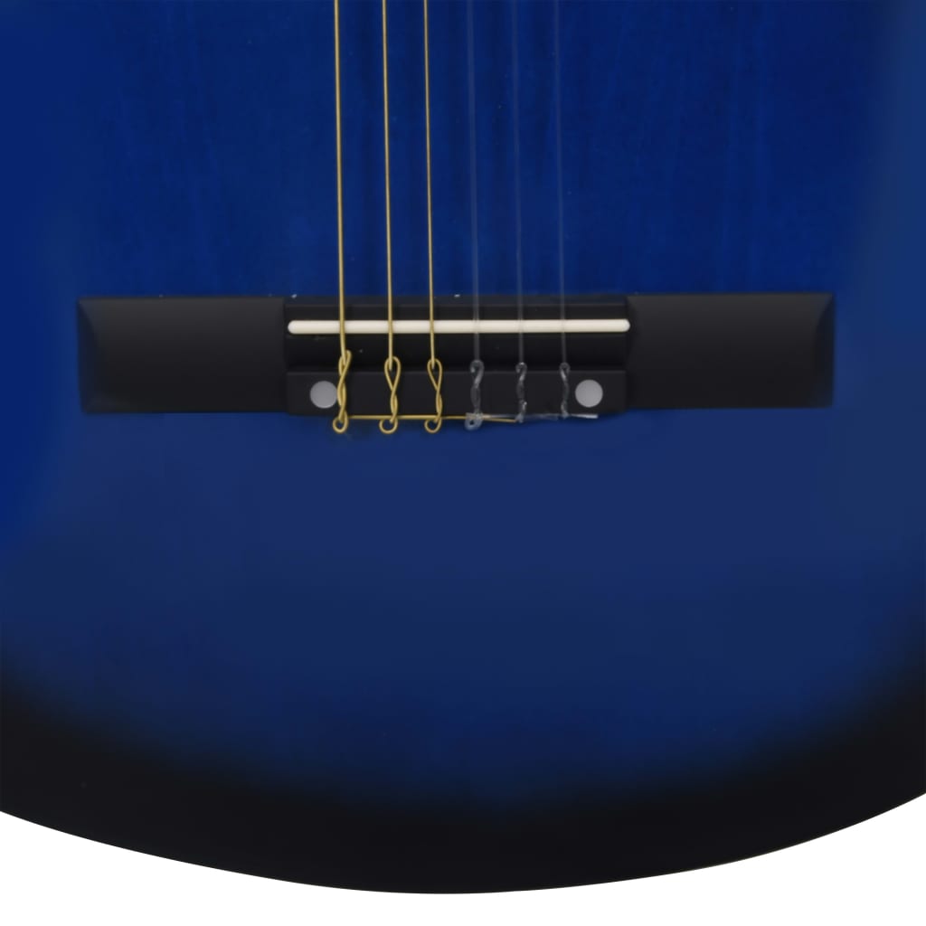 vidaXL Gitara klasyczna dla początkujących z torbą, niebieska 3/4, 36"