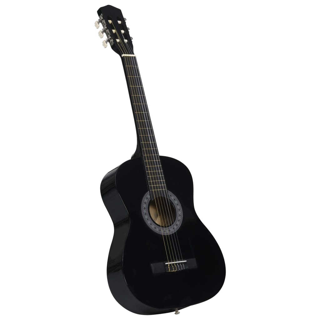 vidaXL Gitara klasyczna dla początkujących z torbą, czarna, 3/4, 36"