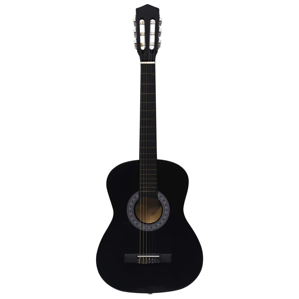 vidaXL Gitara klasyczna dla początkujących z torbą, czarna, 3/4, 36"