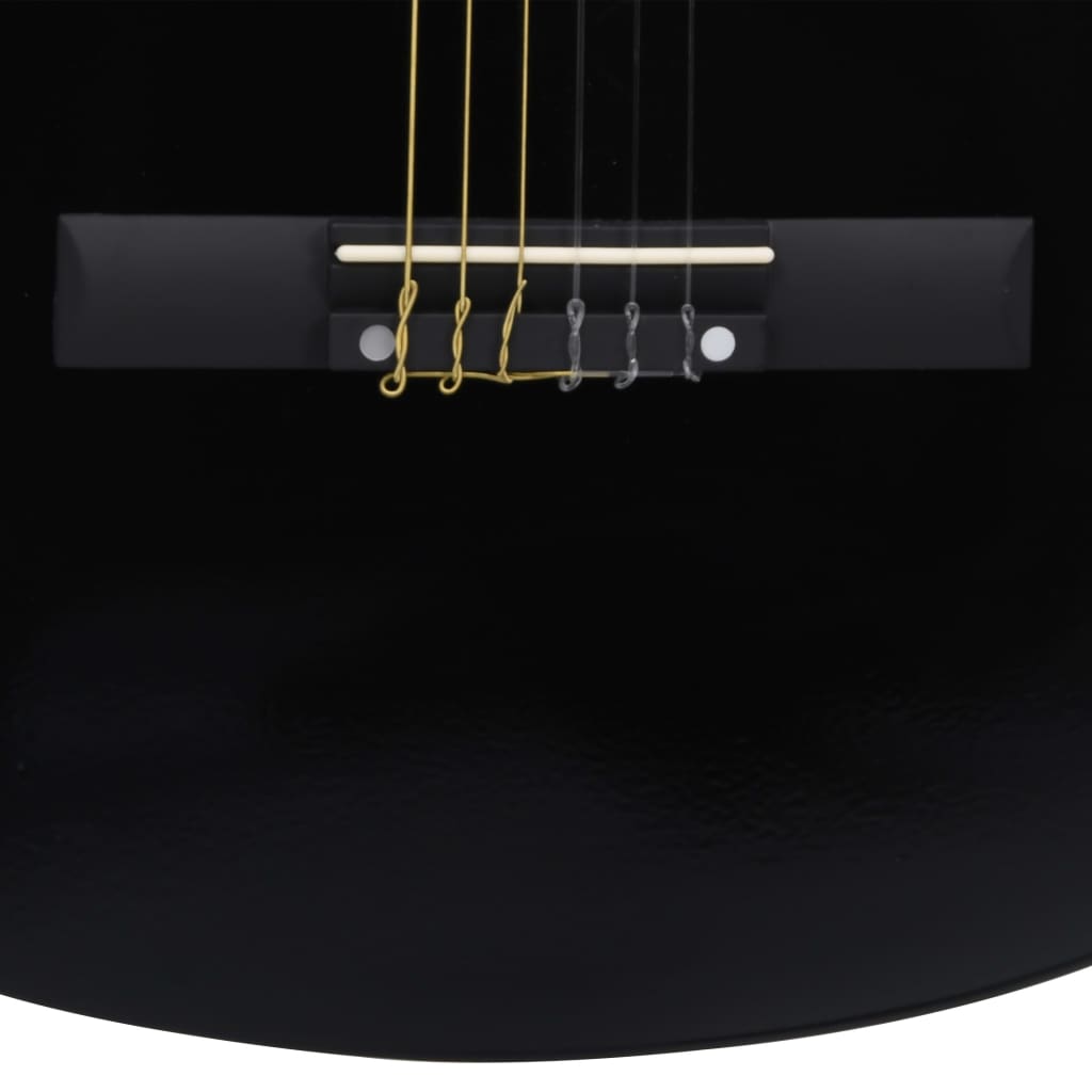 vidaXL Gitara klasyczna dla początkujących z torbą, czarna, 3/4, 36"