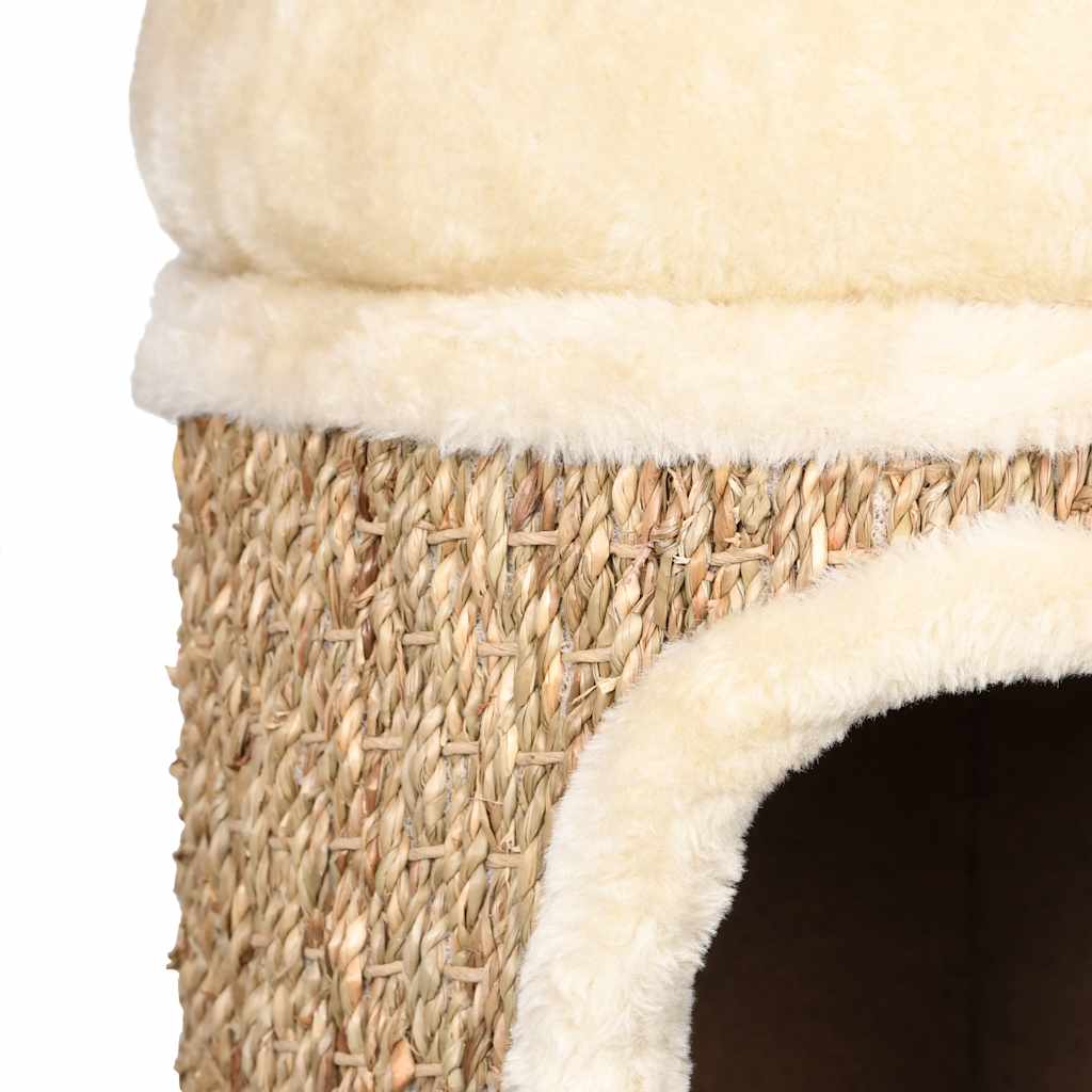 vidaXL Domek dla kota z luksusową poduszką, 33 cm, trawa morska