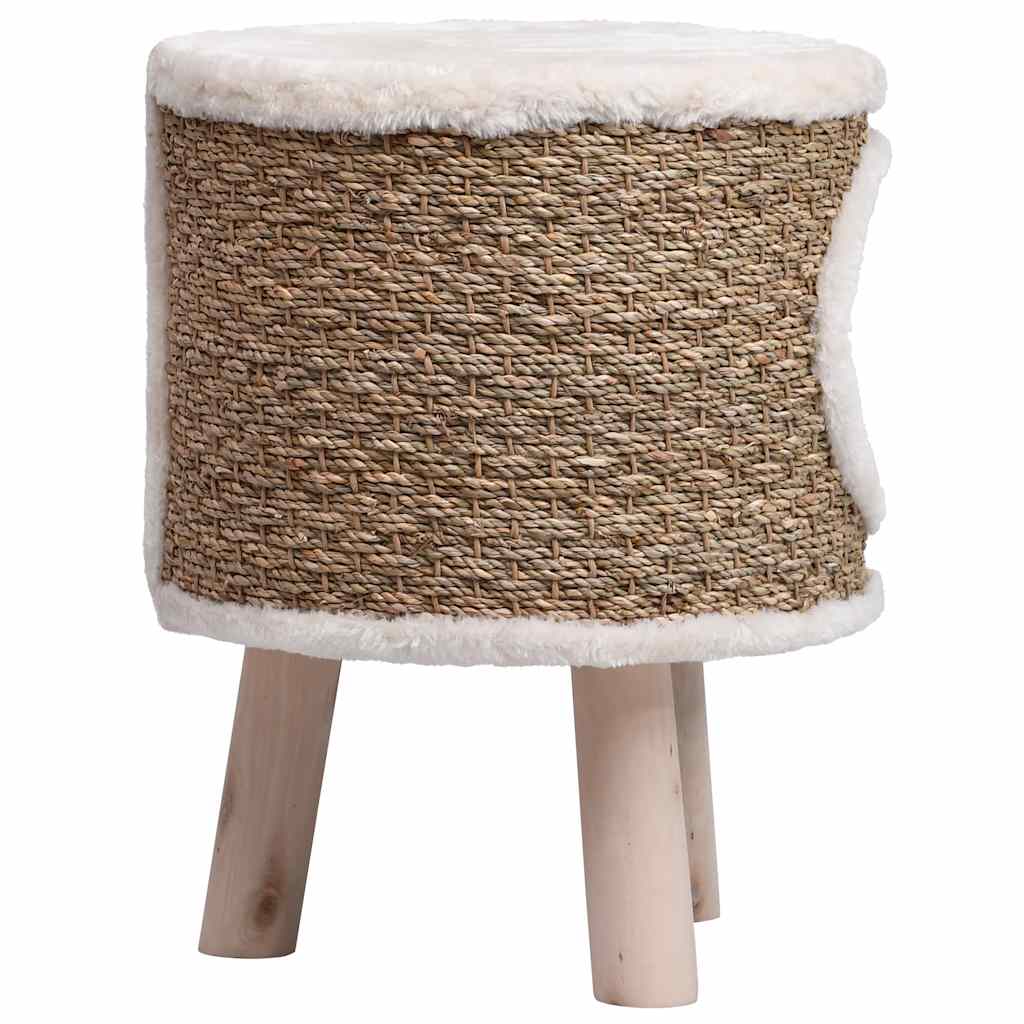 vidaXL Domek dla kota z drewnianymi nóżkami, 41 cm, trawa morska