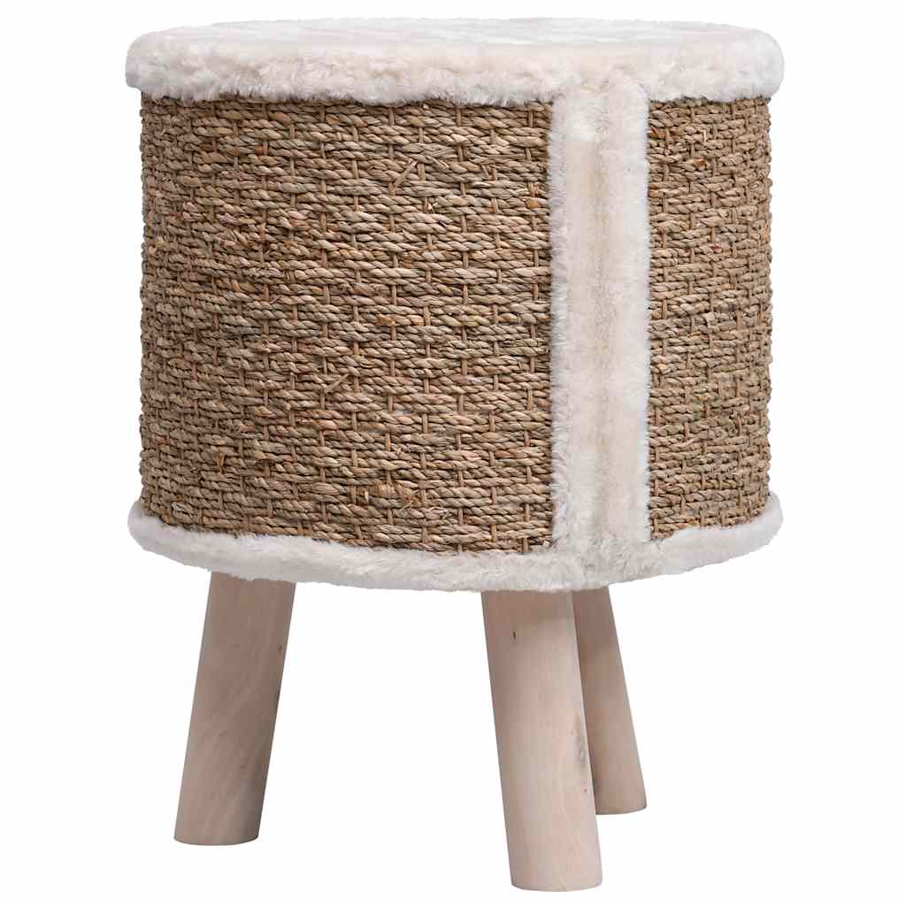 vidaXL Domek dla kota z drewnianymi nóżkami, 41 cm, trawa morska