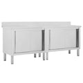 vidaXL Stoły robocze, przesuwne drzwi 2 szt., 200x50x(95-97) cm, stal
