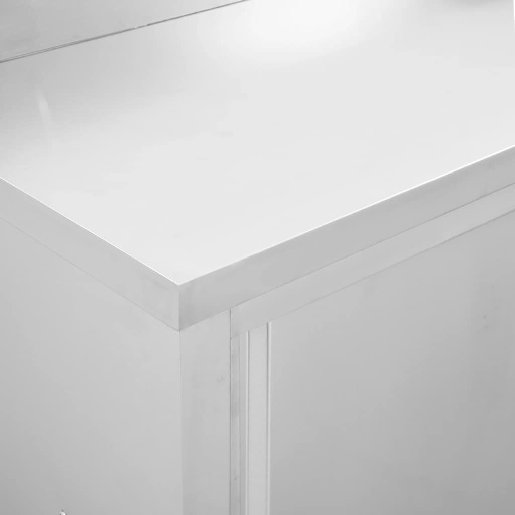 vidaXL Stoły robocze, przesuwne drzwi 2 szt., 200x50x(95-97) cm, stal