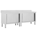 vidaXL Stoły robocze, przesuwne drzwi 2 szt., 240x50x(95-97) cm, stal