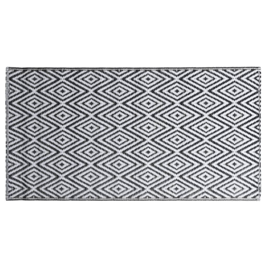 vidaXL Dywan na zewnątrz, ARAKIL biało-czarny, 160x230 cm, PP