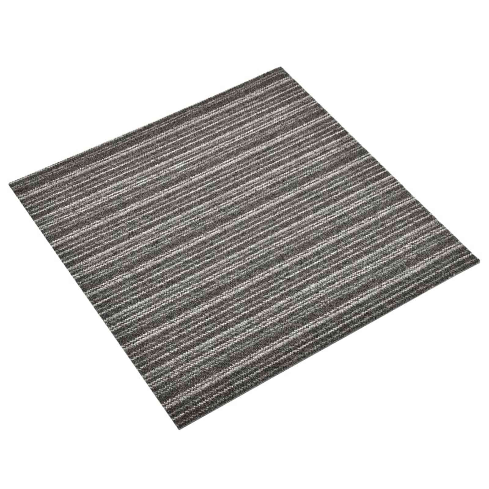 vidaXL Dywan 20 pcs Antracytowy w paski 50 x 50 cm 100% polipropylen