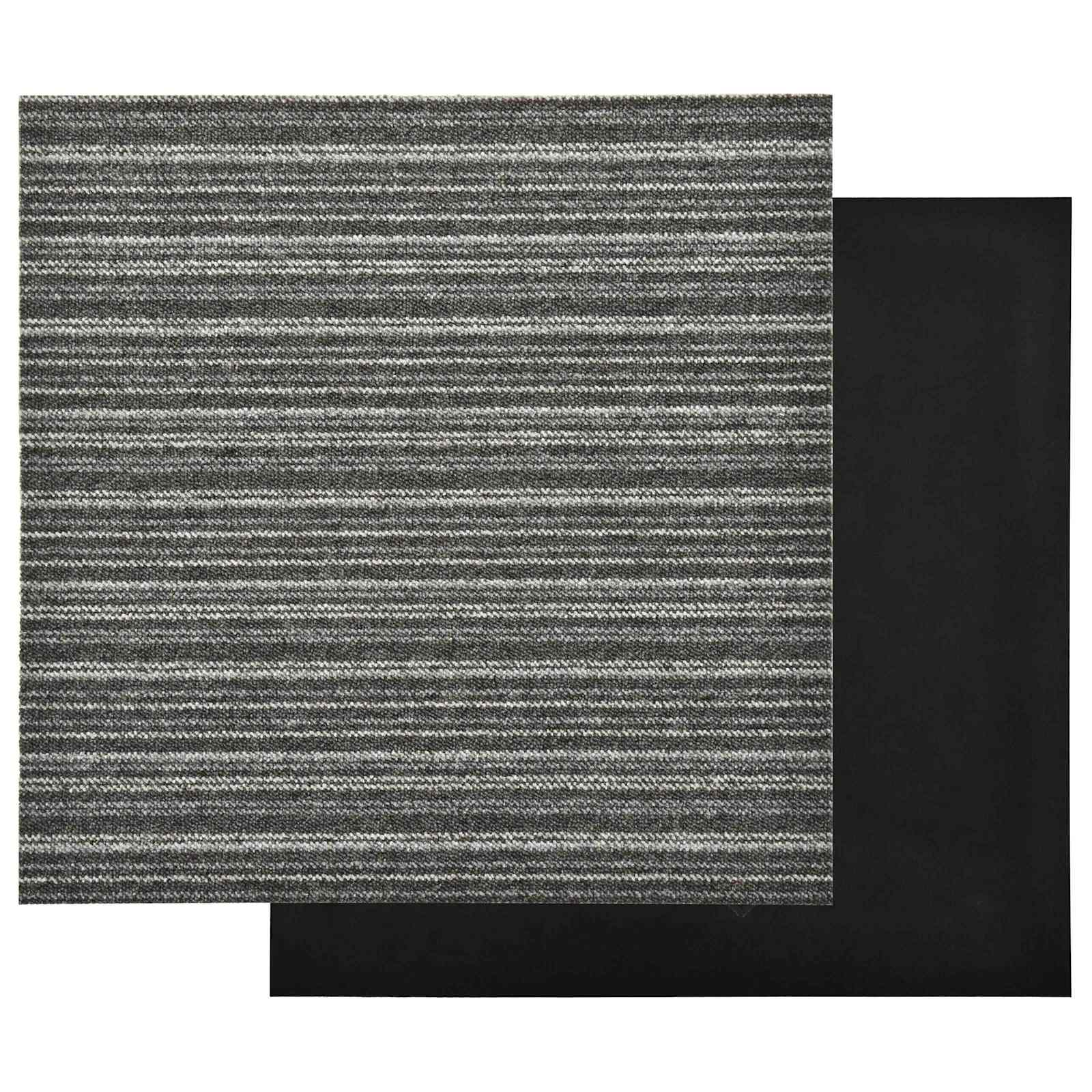 vidaXL Dywan 20 pcs Antracytowy w paski 50 x 50 cm 100% polipropylen