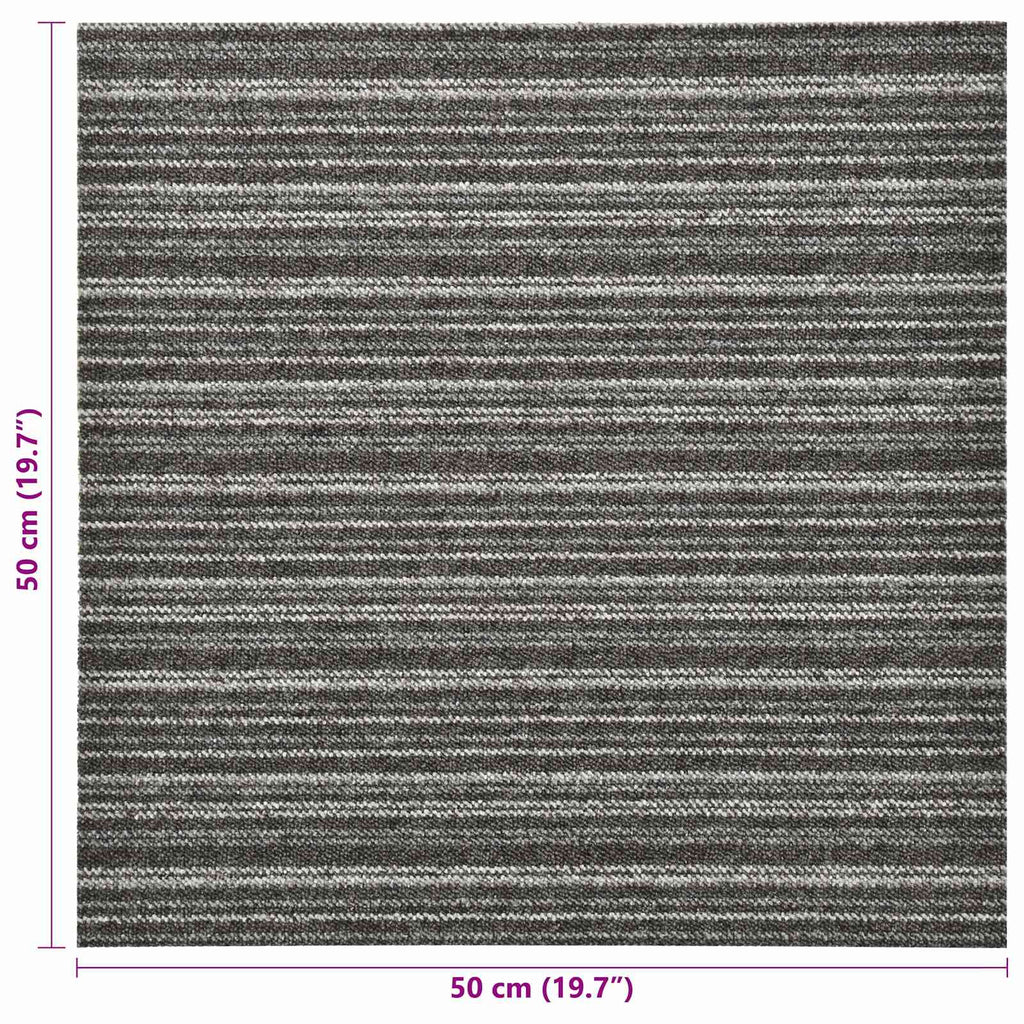 vidaXL Dywan 20 pcs Antracytowy w paski 50 x 50 cm 100% polipropylen