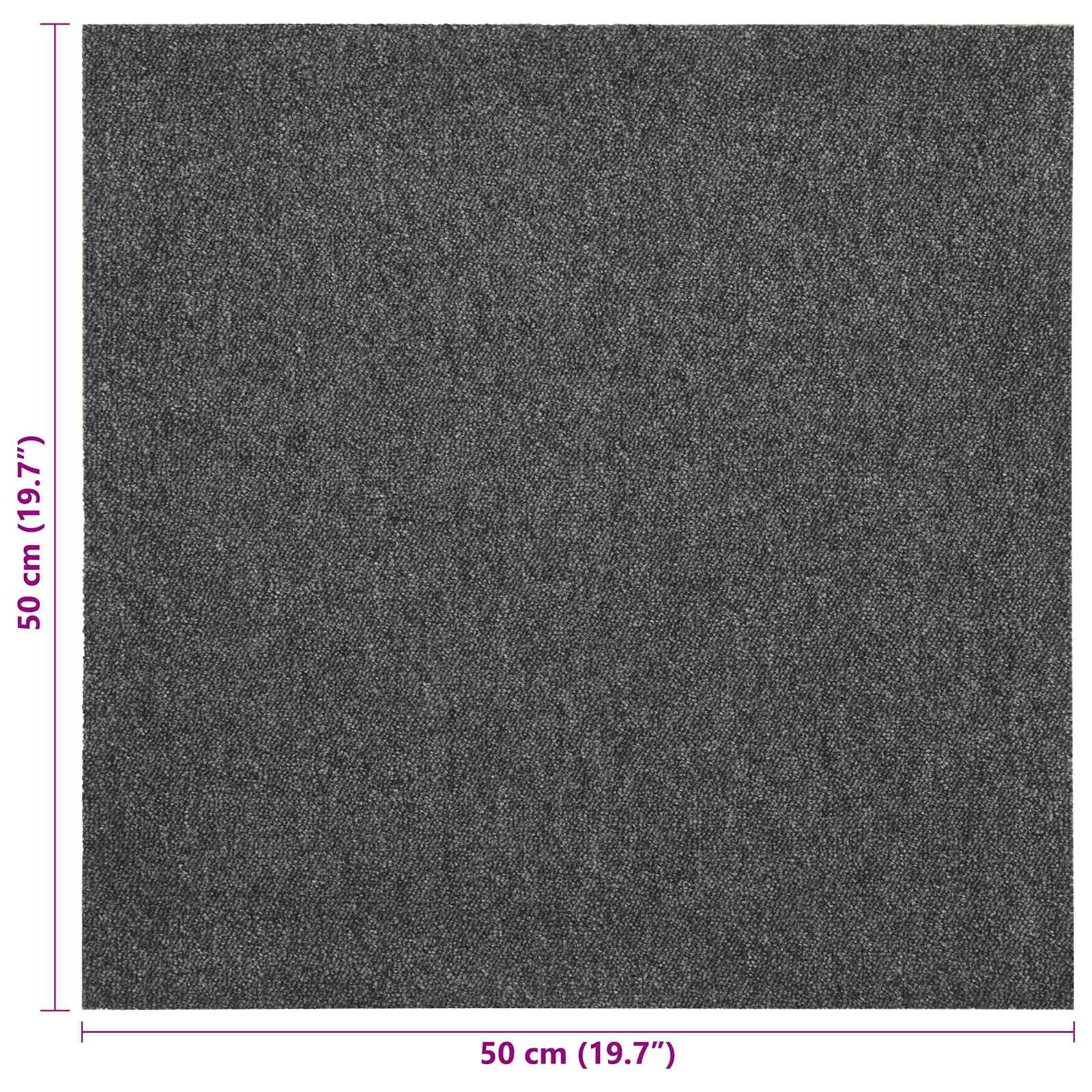 vidaXL Dywan 20 pcs Antracyt 50 x 50 cm 100% polipropylen