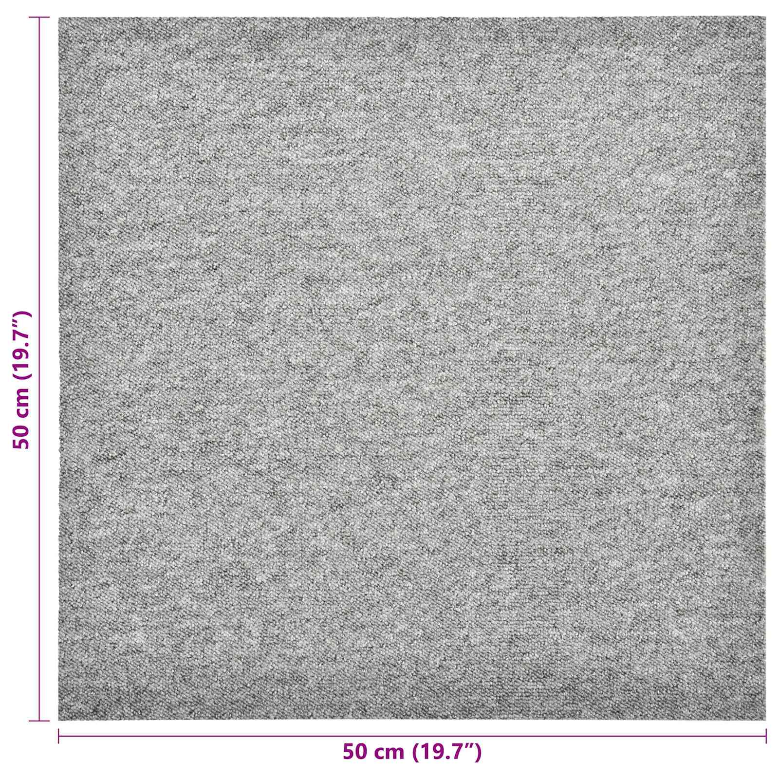 vidaXL Dywan 20 pcs Jasnoszary 50 x 50 cm 100% polipropylen