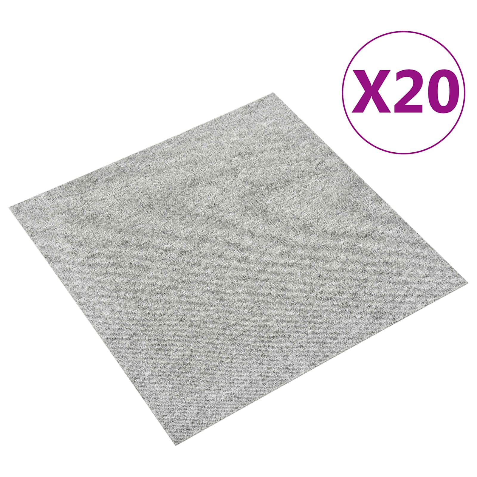 vidaXL Dywan 20 pcs Jasnoszary 50 x 50 cm 100% polipropylen
