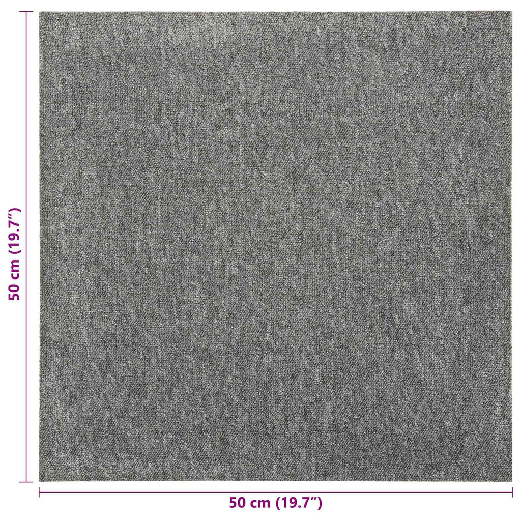 vidaXL Dywan 20 pcs Szary 50 x 50 cm 100% polipropylen