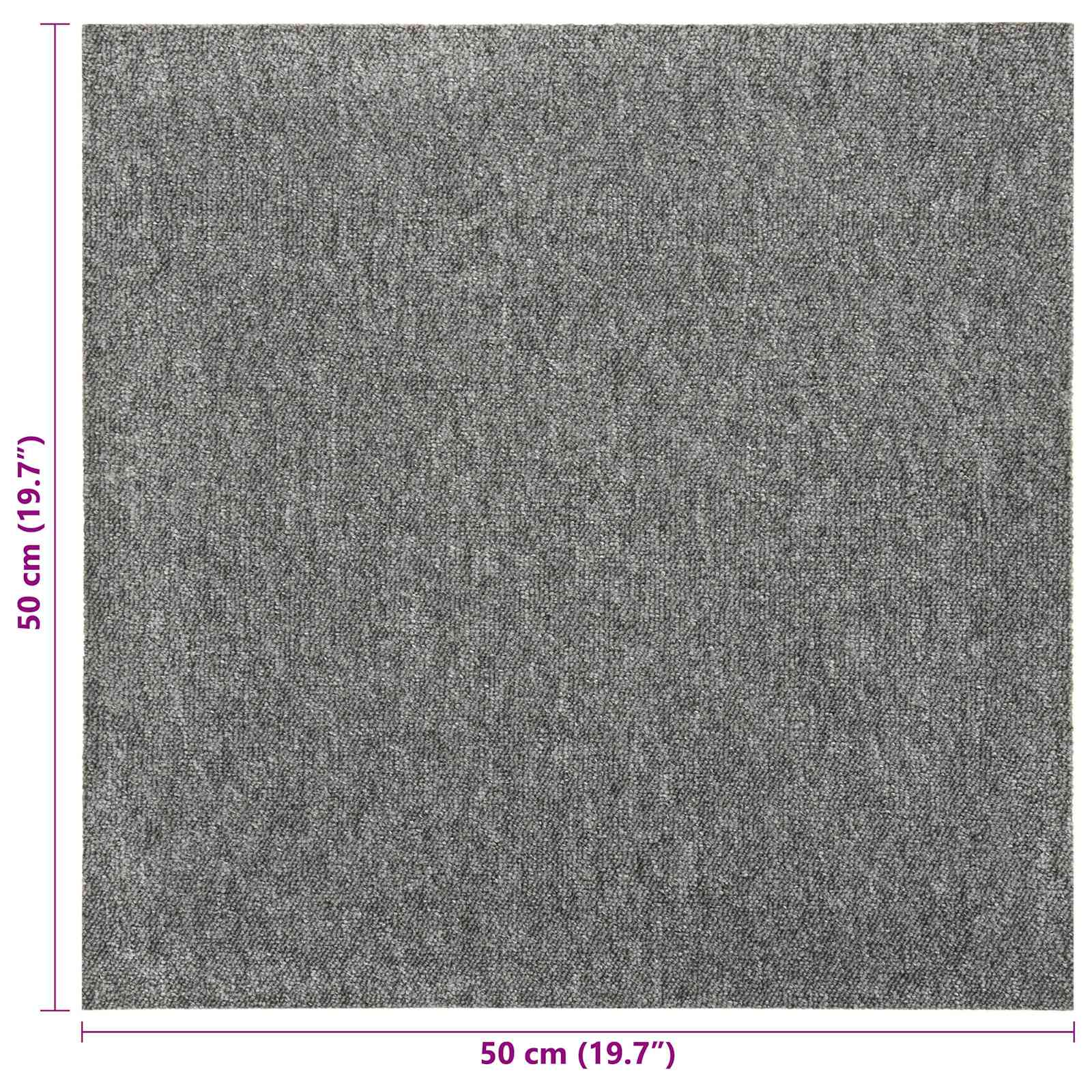 vidaXL Dywan 20 pcs Szary 50 x 50 cm 100% polipropylen