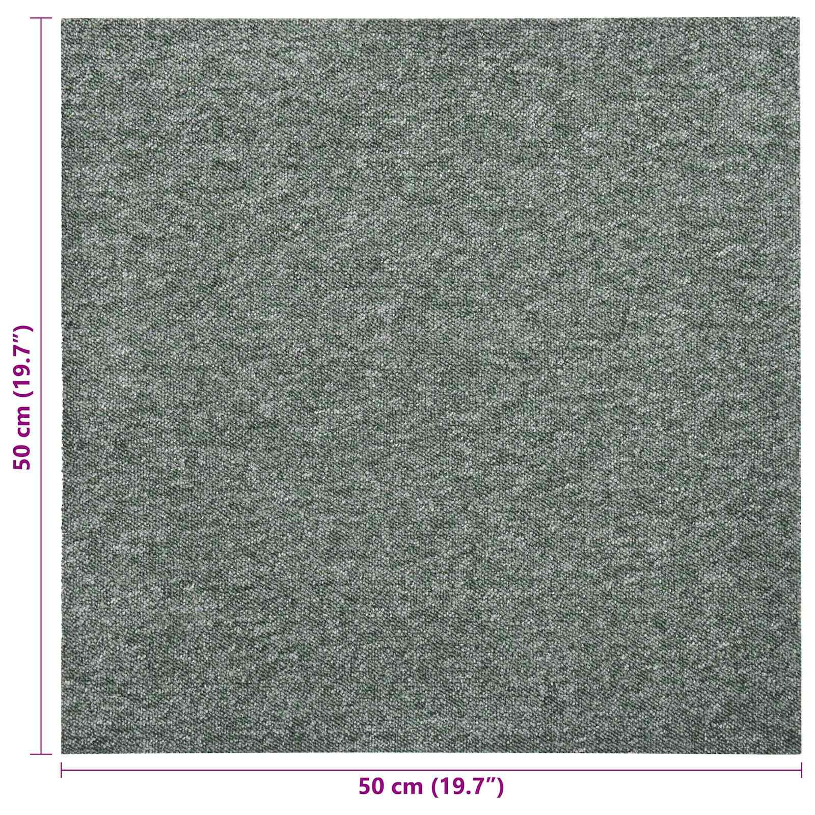 vidaXL Dywan 20 pcs Zielony 50 x 50 cm 100% polipropylen