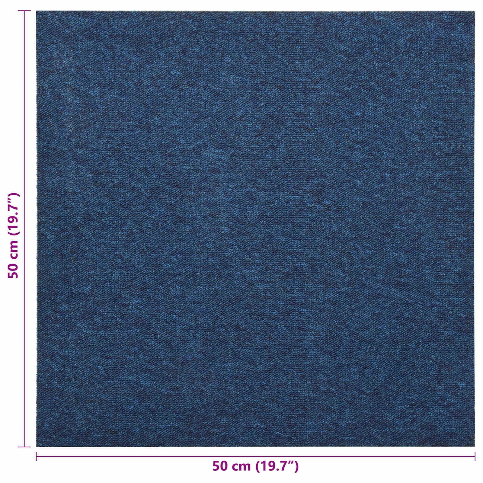 vidaXL Dywan 20 pcs Ciemnoniebieski 50 x 50 cm 100% polipropylen
