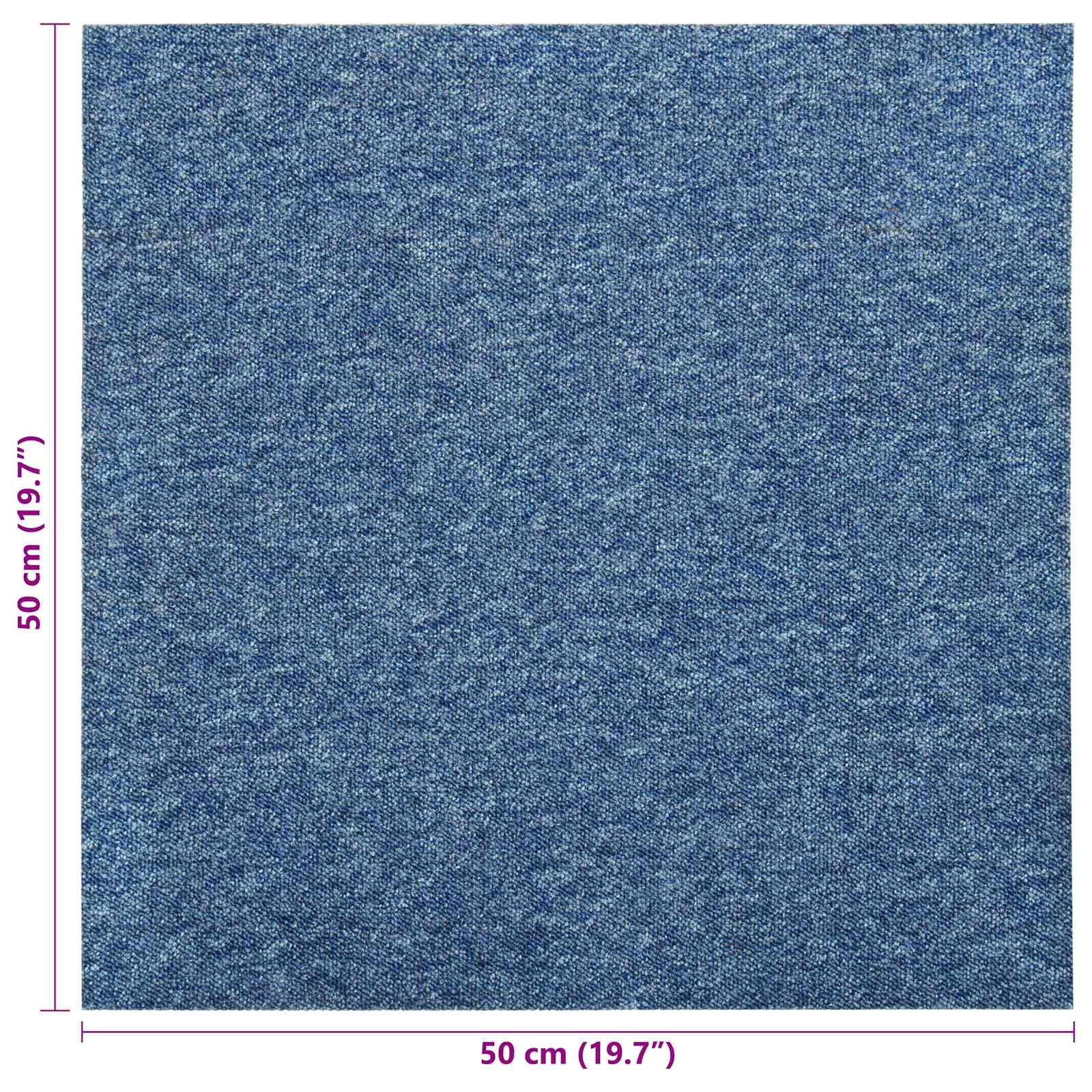 vidaXL Dywan 20 pcs Niebieski 50 x 50 cm 100% polipropylen