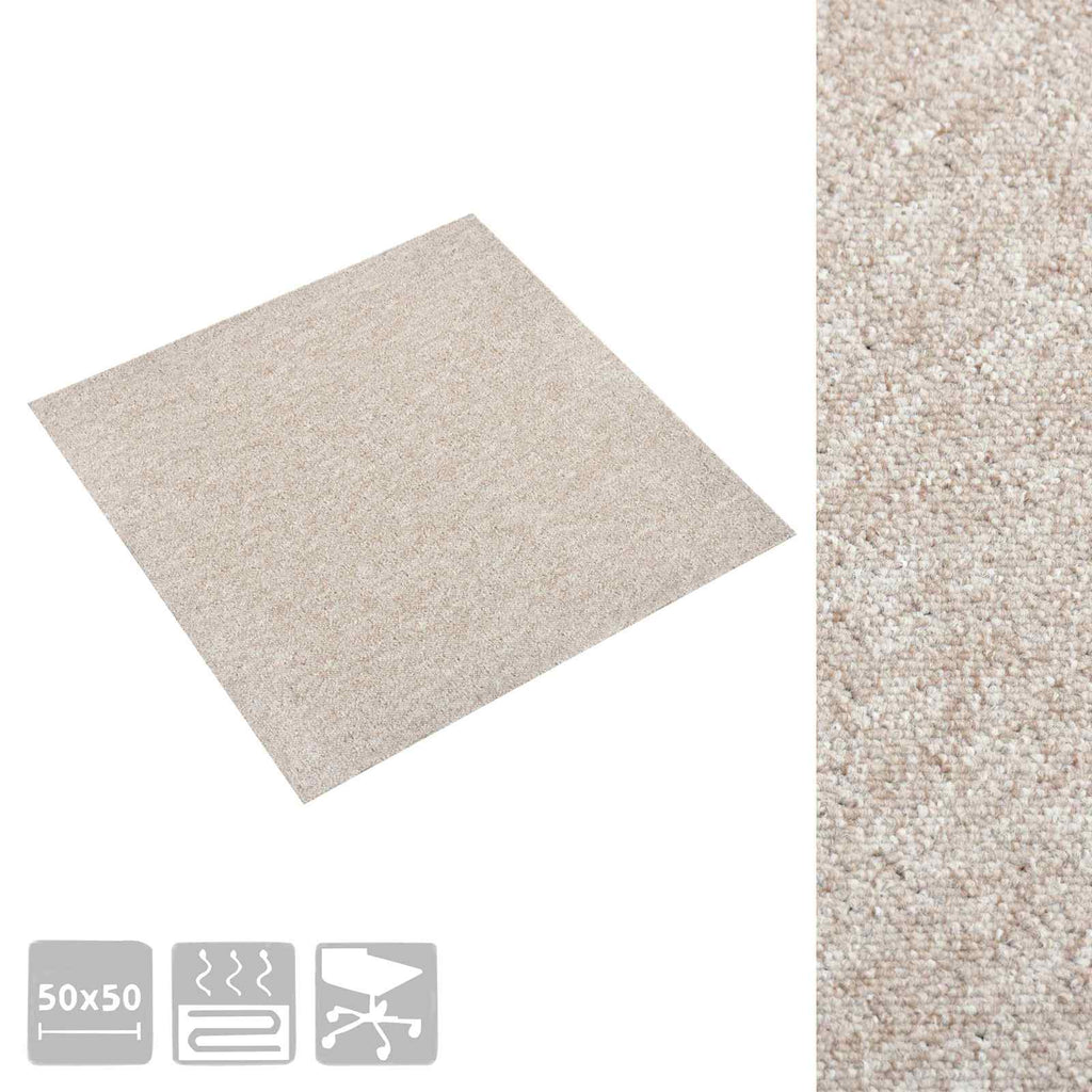 vidaXL Dywan 20 pcs Jasny beż 50 x 50 cm 100% polipropylen