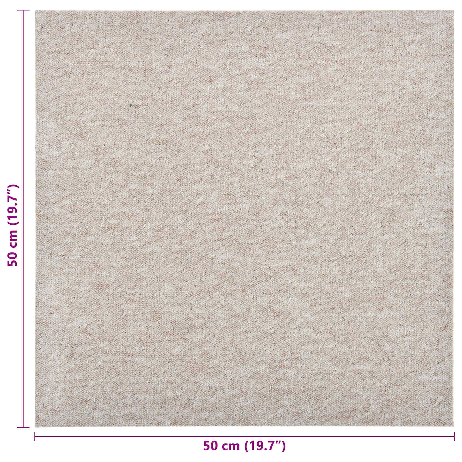 vidaXL Dywan 20 pcs Jasny beż 50 x 50 cm 100% polipropylen
