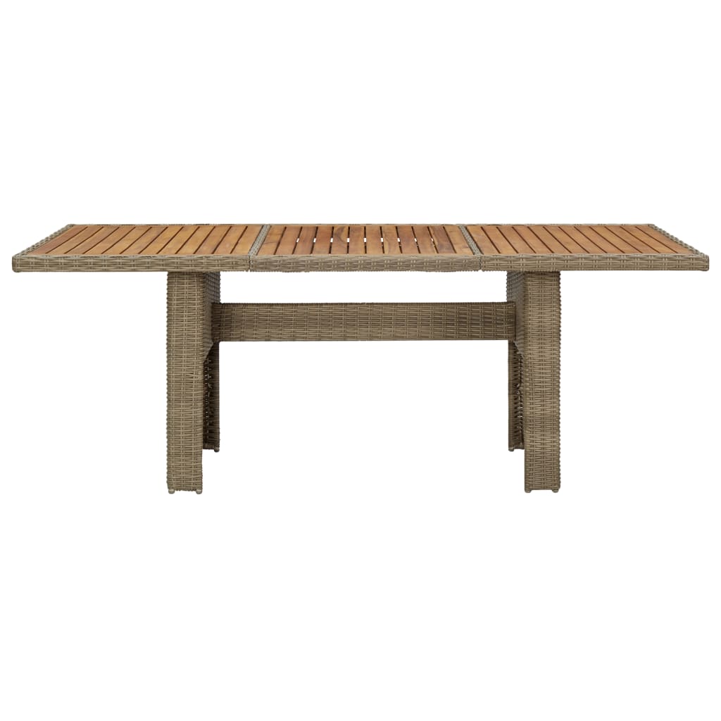 vidaXL Stół ogrodowy, brązowy, 200x100x74 cm, rattan PE
