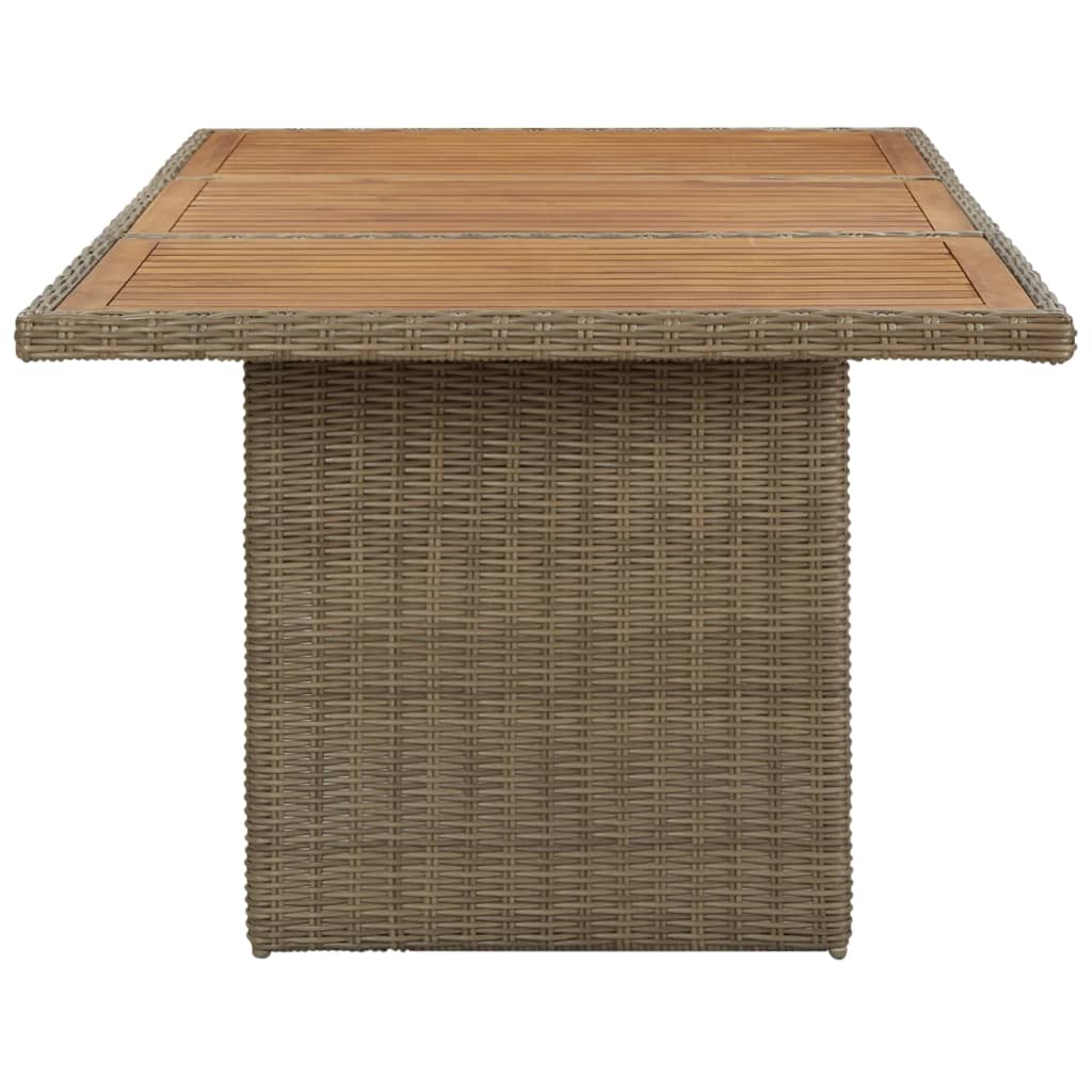 vidaXL Stół ogrodowy, brązowy, 200x100x74 cm, rattan PE