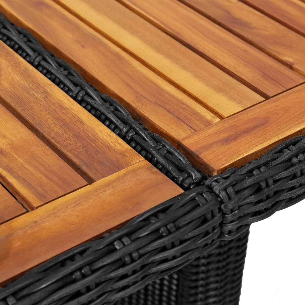 vidaXL Stół ogrodowy, czarny, 200x100x74 cm, rattan PE
