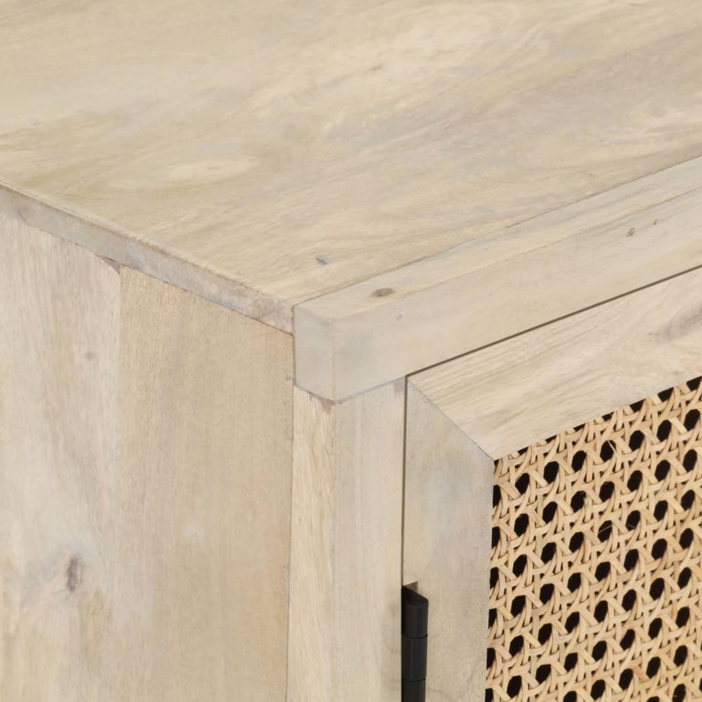vidaXL Szafka, 60x35x70 cm, lite drewno mango i naturalna trzcina