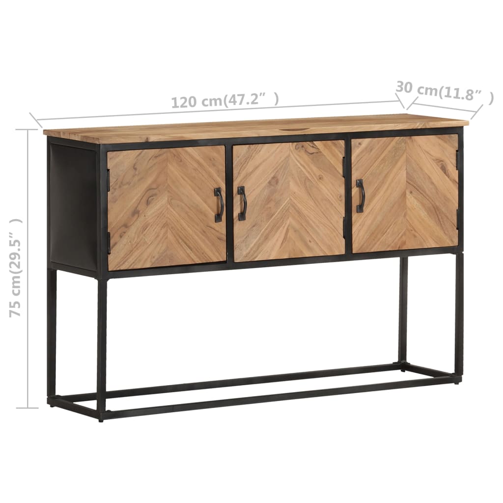 vidaXL Szafka, 120x30x75 cm, lite drewno akacjowe