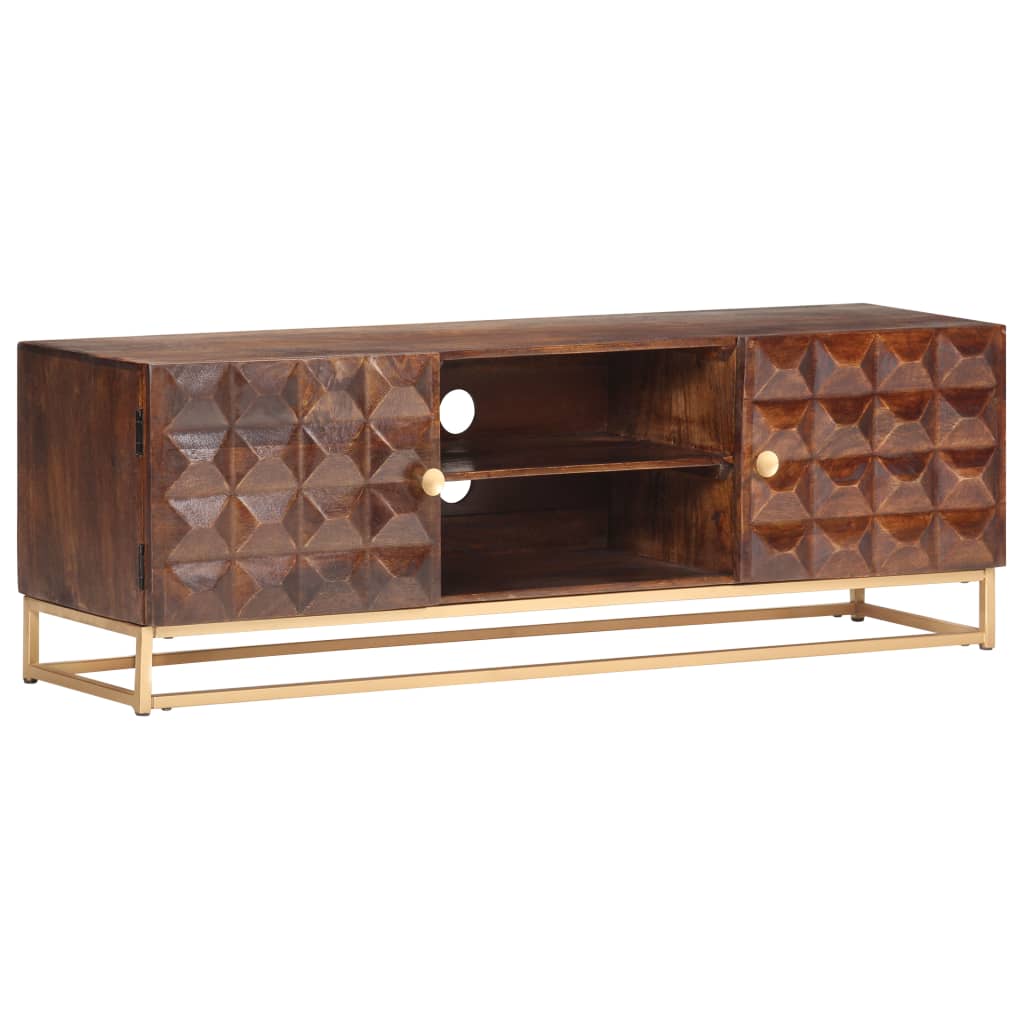 vidaXL Szafka pod TV, 124x29x45 cm, lite drewno mango